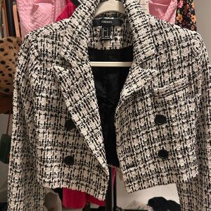 Forever 21 Monochrome Tweed Blazer